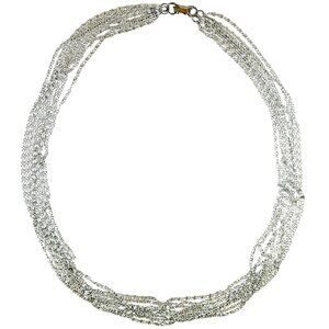 Vintage Celebrity NY 8-Strand Lumachina Chain Necklace Silver Tone 1960s Jewelry